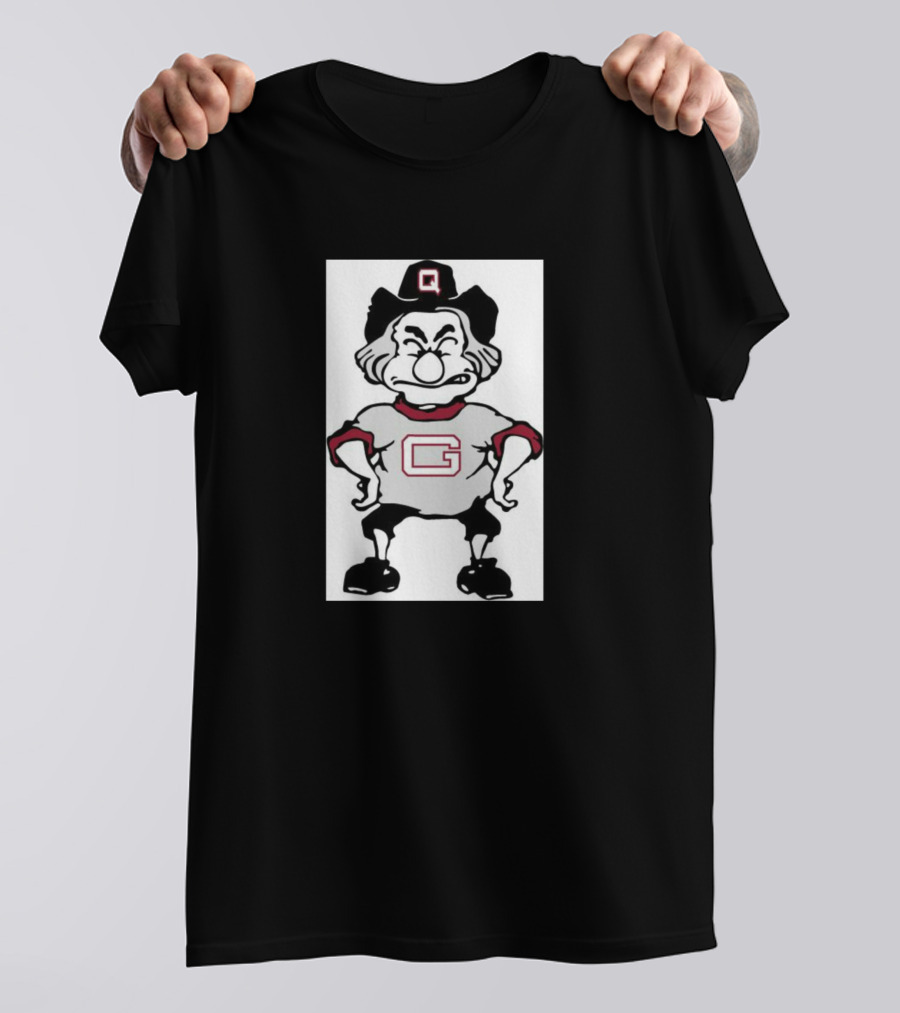 Guilford College Sports Fan With Funny Character And Iconic G And Q T-Shirt