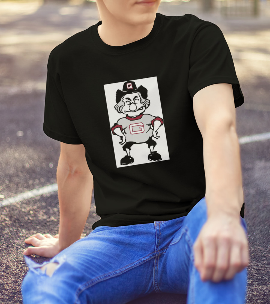 Guilford College Sports Fan With Funny Character And Iconic G And Q T-Shirt