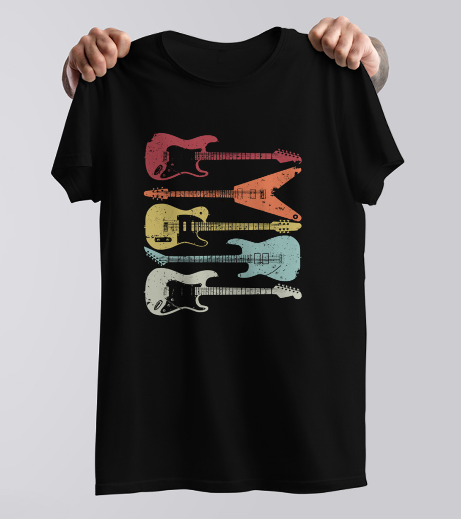 Retro Guitar Collection For Guitarists T-Shirt