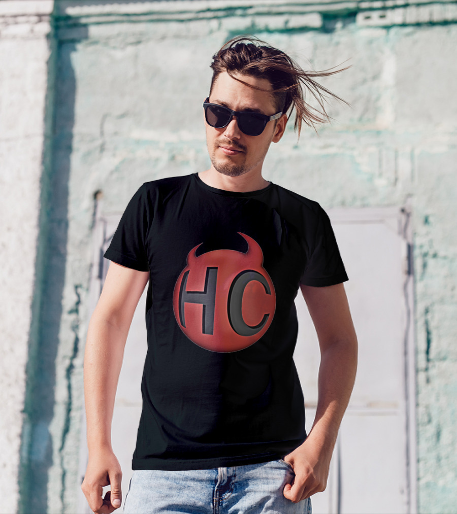 HC Harshlycritical Red Devil Emblem T-Shirt