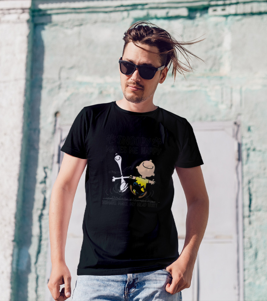 Snoopy Makes Me Happy Humans Make My Head Hurt T-Shirt