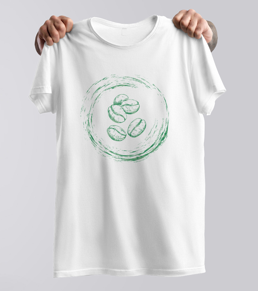 Japanese Zen Symbol Coffee Beans For Yoga And Coffee Lovers T-Shirt