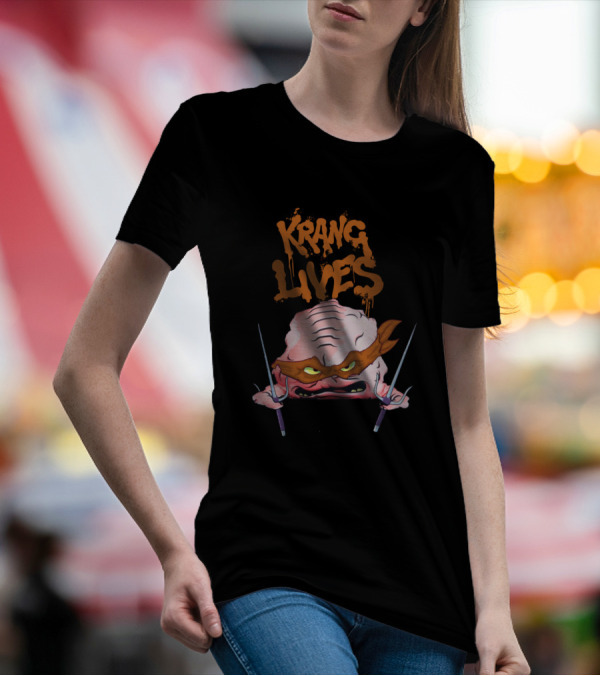 Krang Lives Ninja Turtle Villain With Weapons T-Shirt