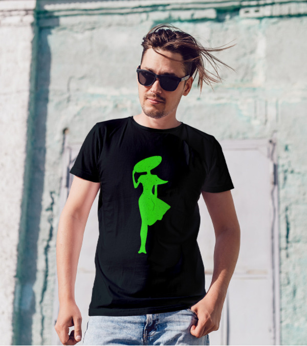 Lady In The Wind Green T-Shirt