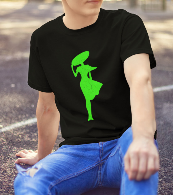 Lady In The Wind Green T-Shirt