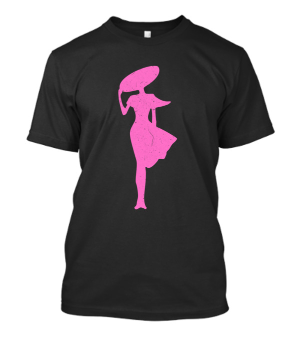 Lady In The Wind Pink Silhouette Fashion T-Shirt