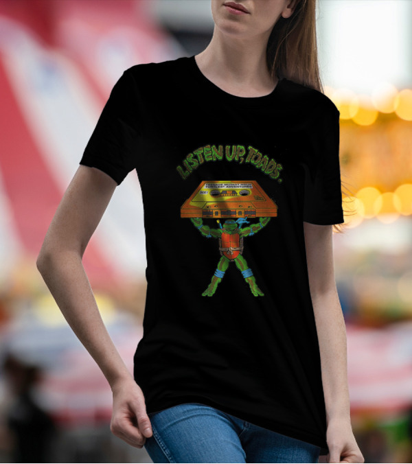 Listen Up Toads Teenage Mutant Ninja Turtles Adventures Cassette T-Shirt