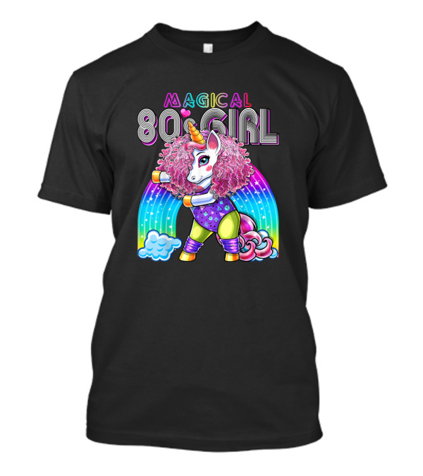 Magical 80s Girl Flossing Unicorn With Leotard And Leg Warmers T-Shirt