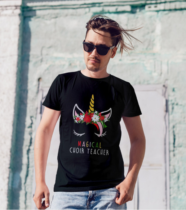 Magical Choir Teacher Unicorn Flower Crown T-Shirt