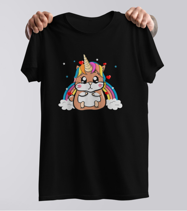 Magical Guinicorn For Girls Boys Guinea Pig Unicorn Rainbow Stars Hearts Clouds T-Shirt
