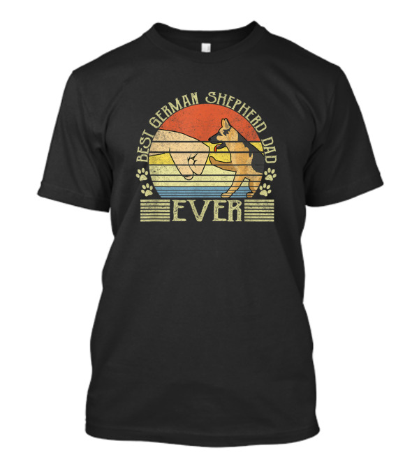 Best German Shepherd Dad Ever Retro Fist Bump T-Shirt