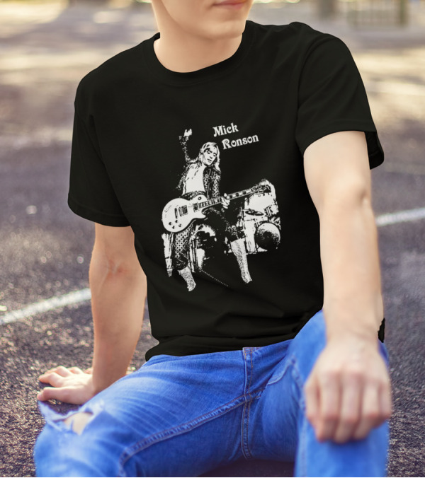 Mick Ronson Guitar Performance Iconic Rock T-Shirt