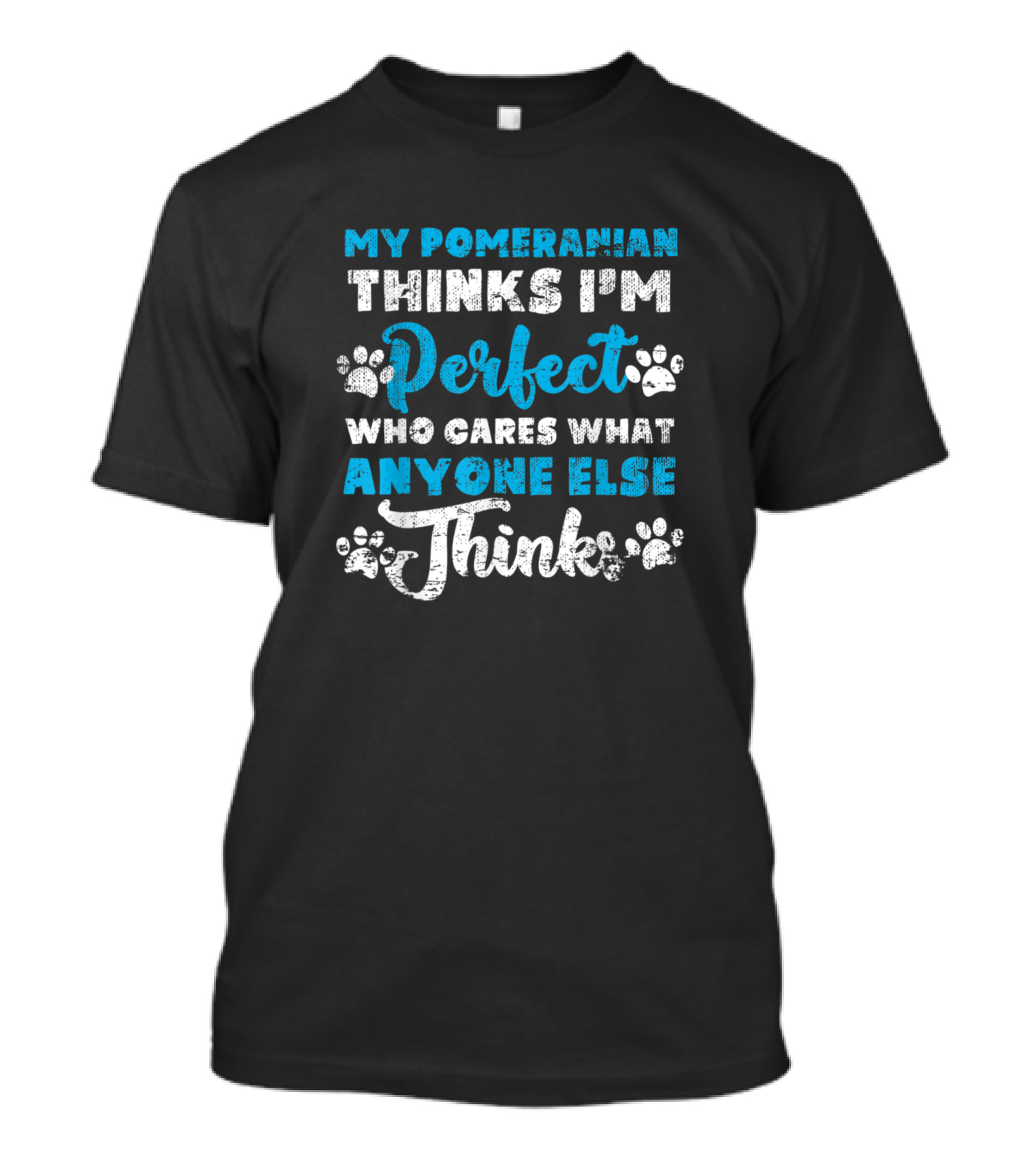 My Pomeranian Thinks I'm Perfect Who Cares What Anyone Else Thinks T-Shirt