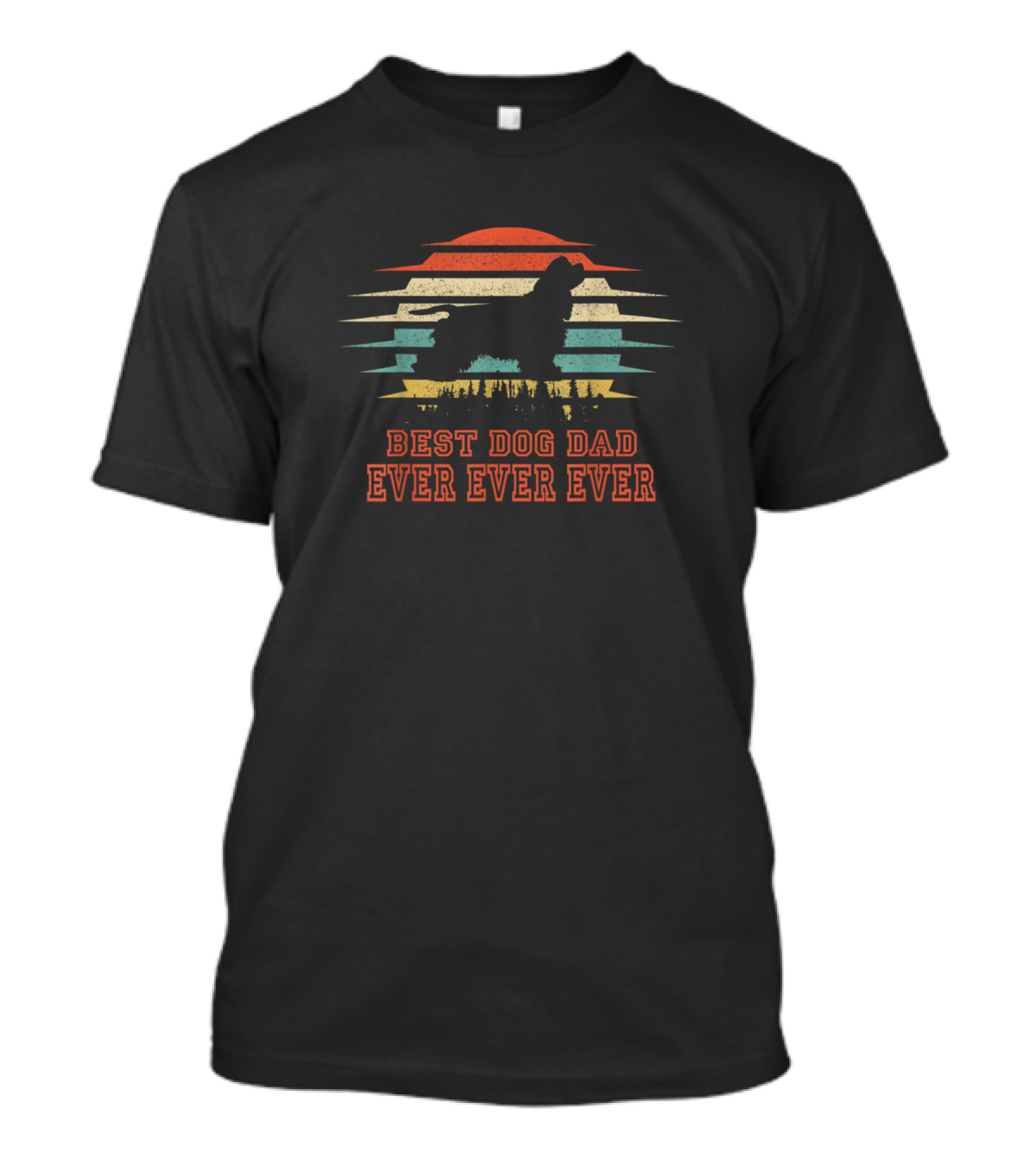 Best Dog Dad Ever Sunset Retro Cocker Spaniel T-Shirt