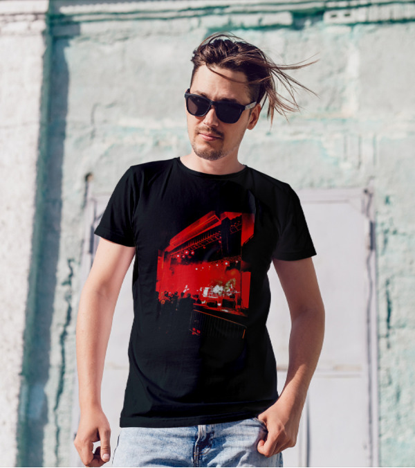 Red Stage Lights Live Concert On With The Show T-Shirt