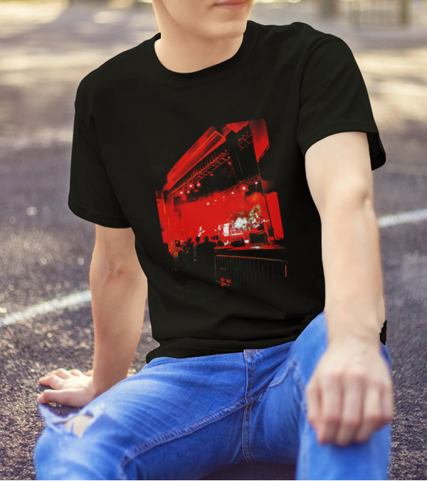 Red Stage Lights Live Concert On With The Show T-Shirt