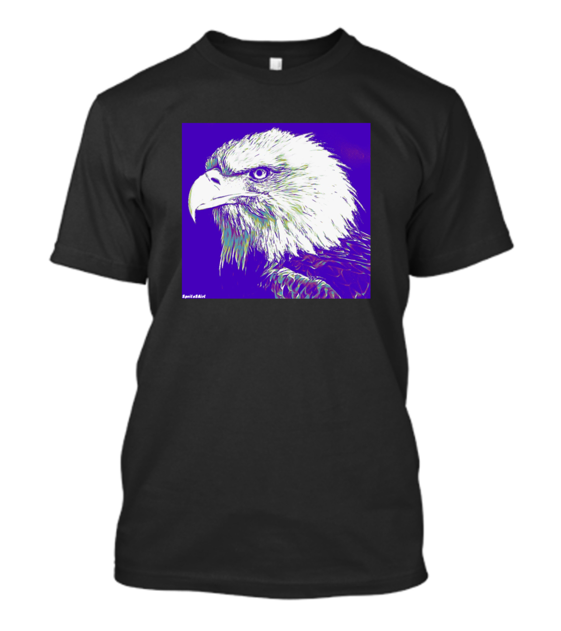 Pop Art Neon Eagle By BasiliStudio Purple Green T-Shirt