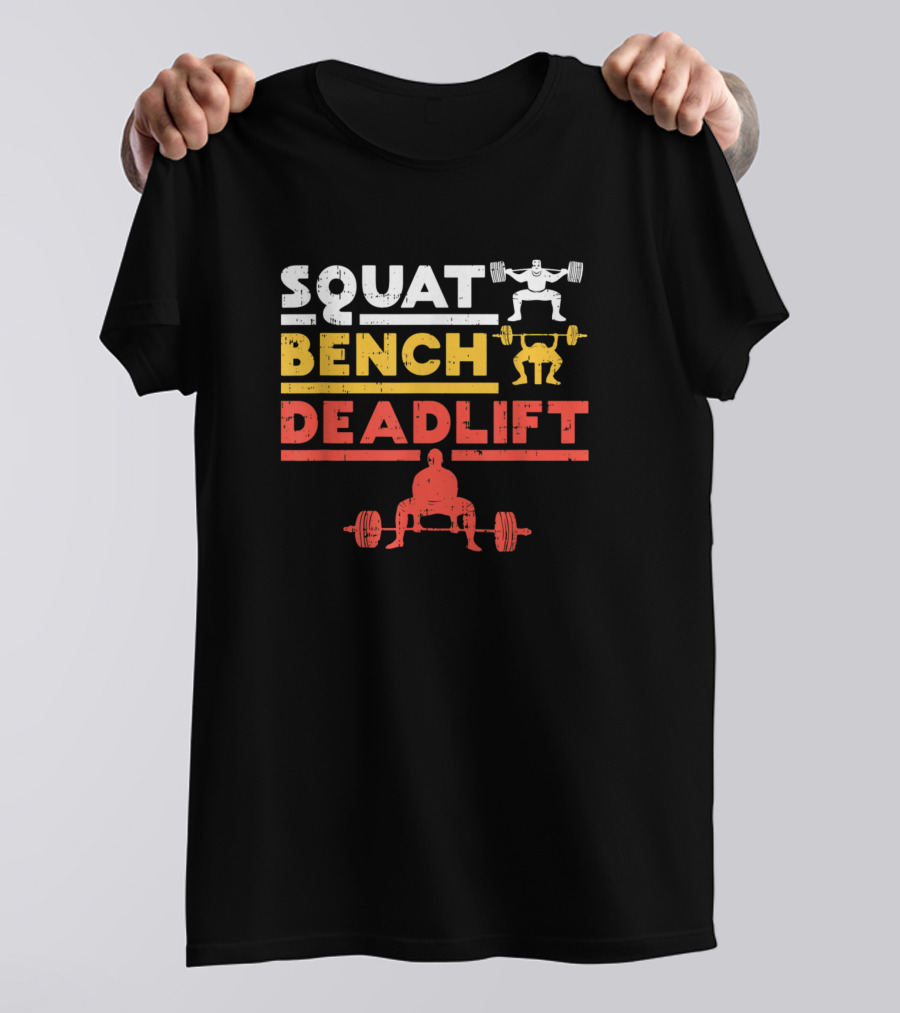 Squat Bench Deadlift Powerlifting Weightlifting Icons T-Shirt