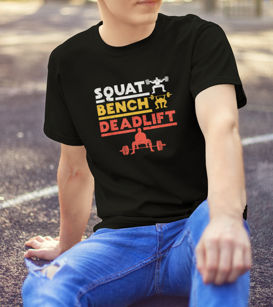 Squat Bench Deadlift Powerlifting Weightlifting Icons T-Shirt