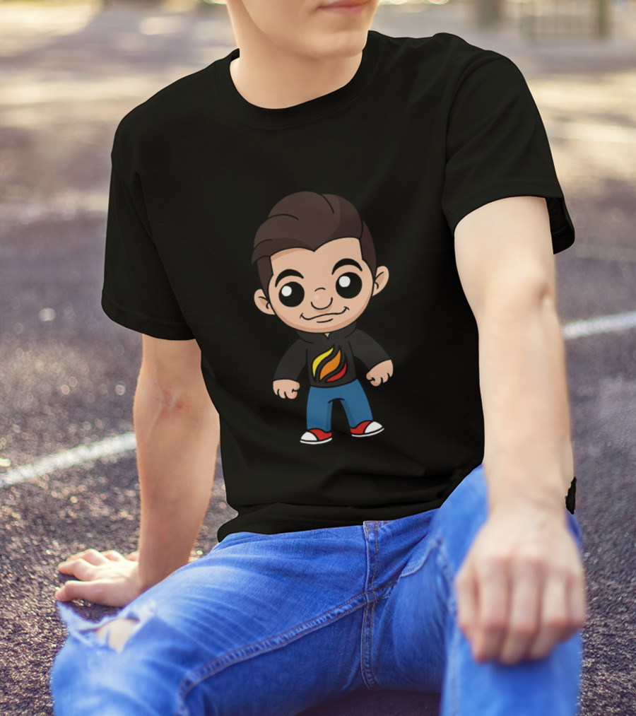 Prestonsstylez Cartoon Character With Flame T-Shirt