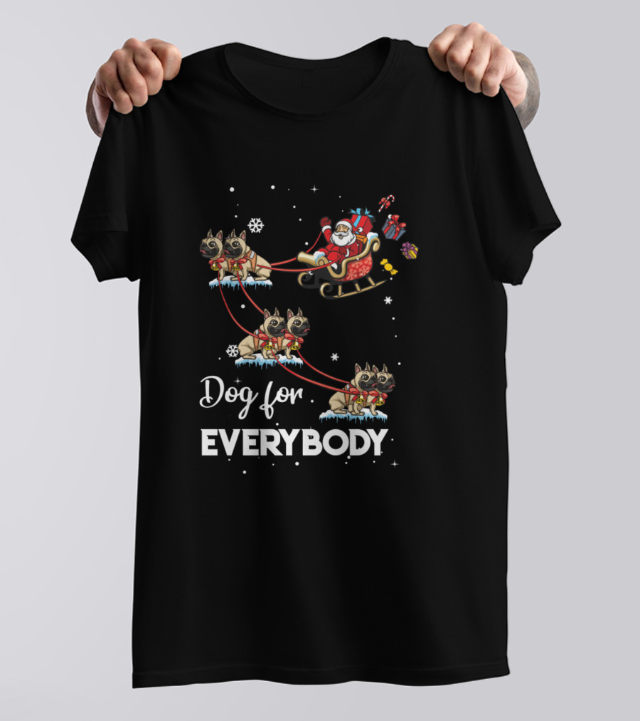 Dog For Everybody Pug Lover Christmas Santa Sled T-Shirt