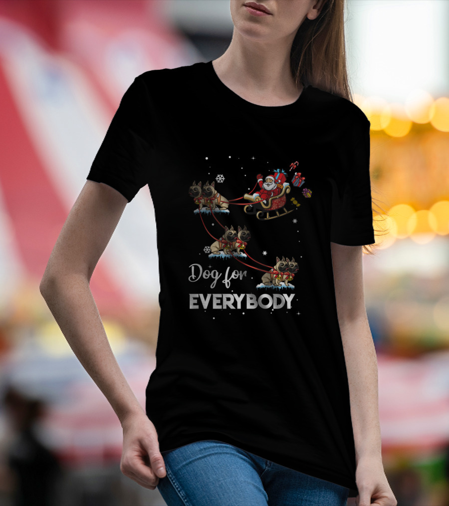 Dog For Everybody Pug Lover Christmas Santa Sled T-Shirt