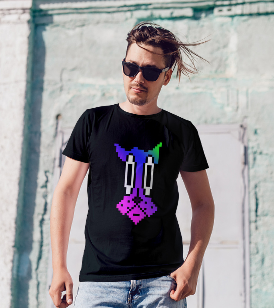 Rainbow Pixel Dog T-Shirt
