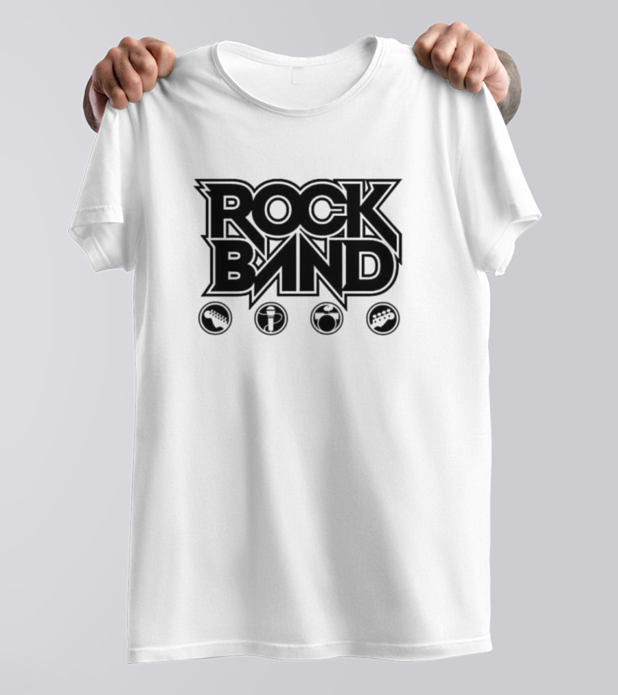 ROCK BAND Video Game Iconic Instruments Symbols T-Shirt