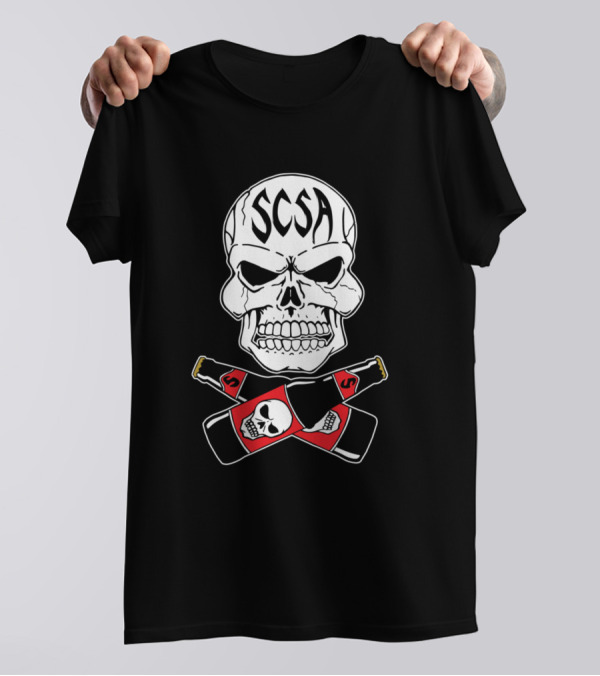 SCSA Skull With Crossed Beer Bottles T-Shirt