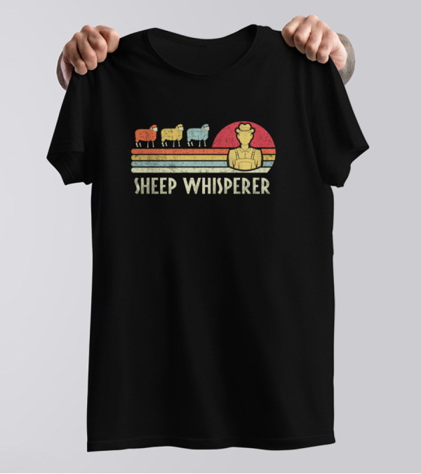 Sheep Whisperer Farmer Retro Style With Colorful Sheep Vintage Look T-Shirt