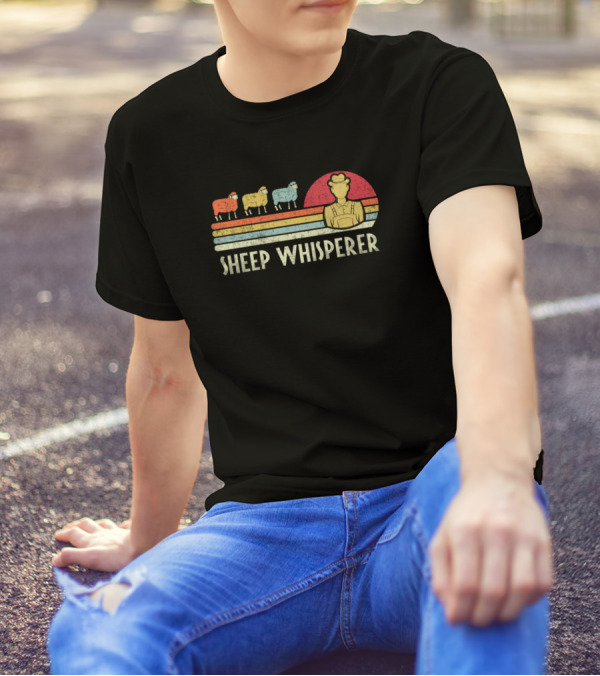 Sheep Whisperer Farmer Retro Style With Colorful Sheep Vintage Look T-Shirt