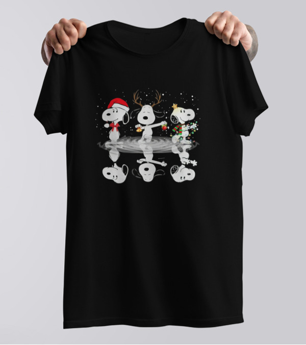 Snoopy Holiday Reflections With Christmas Accessories T-Shirt