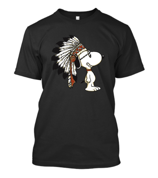 Snoopy Cool Feathered Headdress Profile T-Shirt