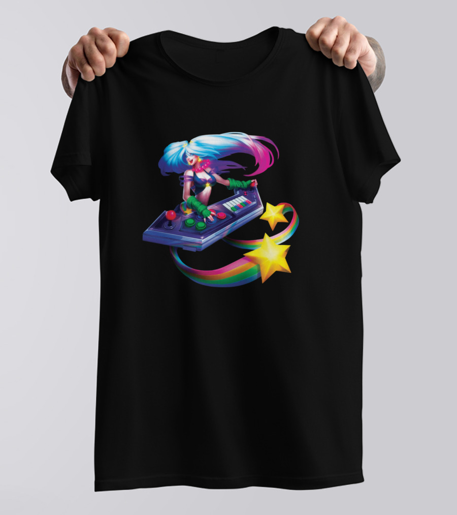 DJ Sona Arcade Console Stars And Rainbow Gaming T-Shirt