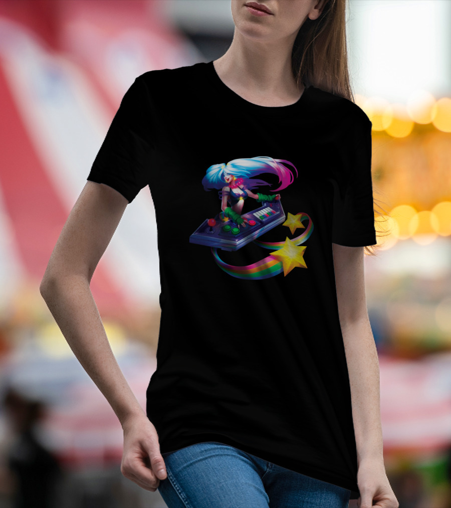 DJ Sona Arcade Console Stars And Rainbow Gaming T-Shirt
