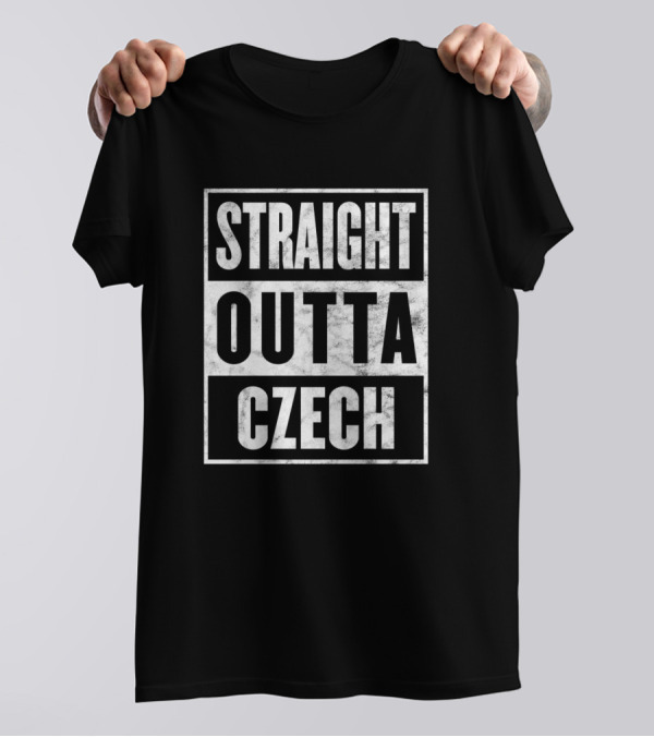 Straight Outta Czech Funny Home Town State Proud Classic Block T-Shirt