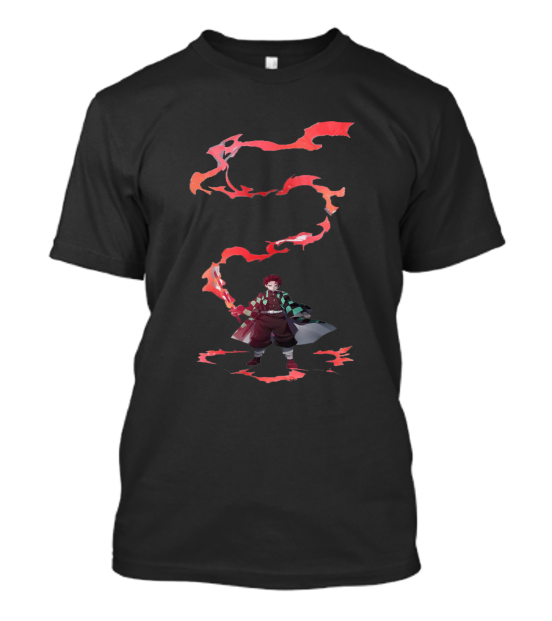 Tanjiro Kamado Fire Sword Demon Slayer Manga Character T-Shirt
