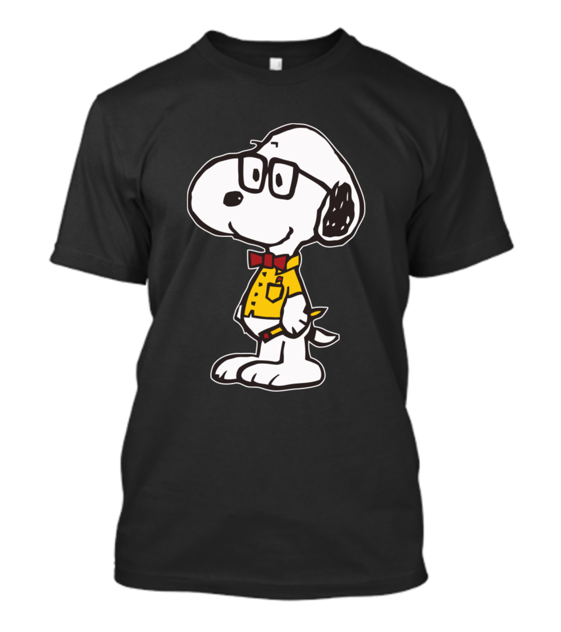 Snoopy Nerd Glasses Bow Tie And Yellow T-Shirt