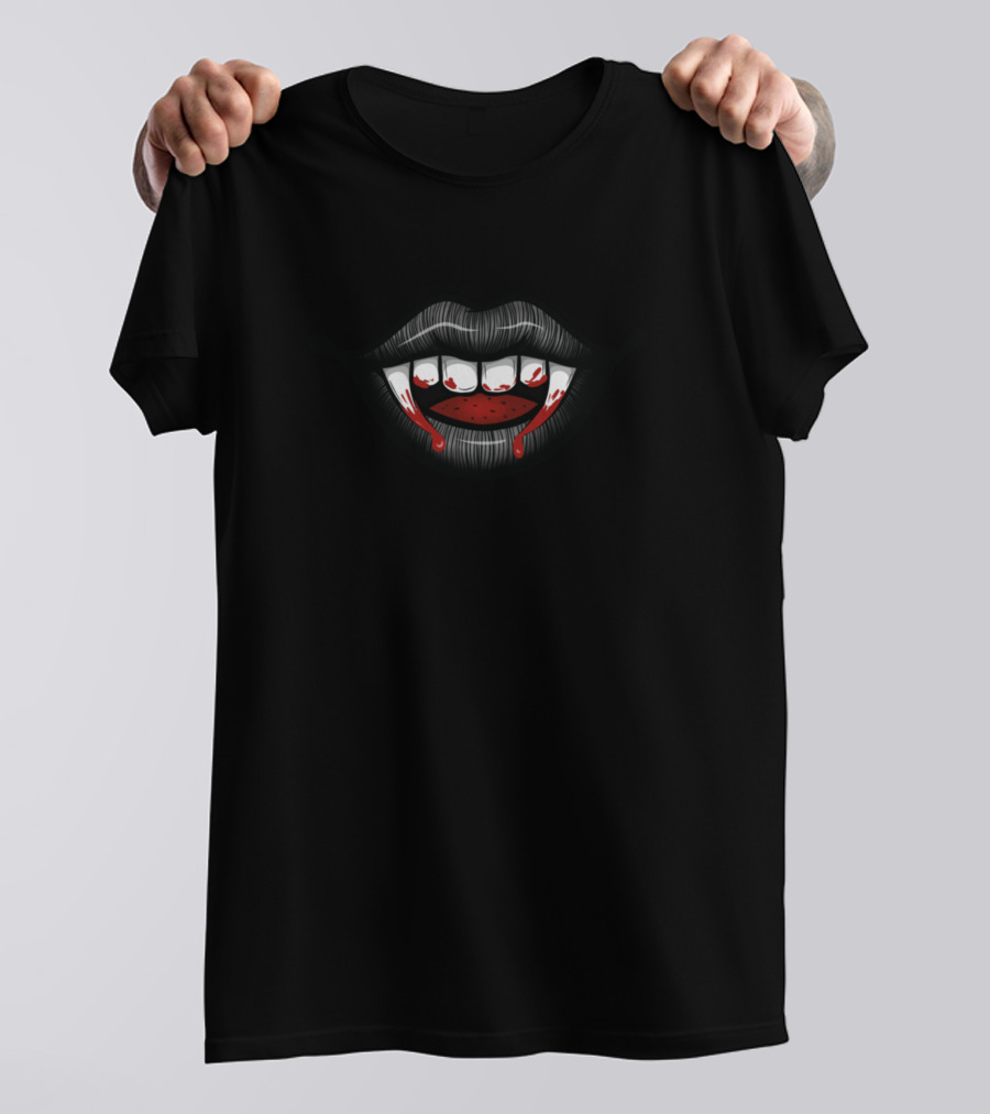 Vampire Dracula Horror Halloween Scary Bloody Fangs T-Shirt