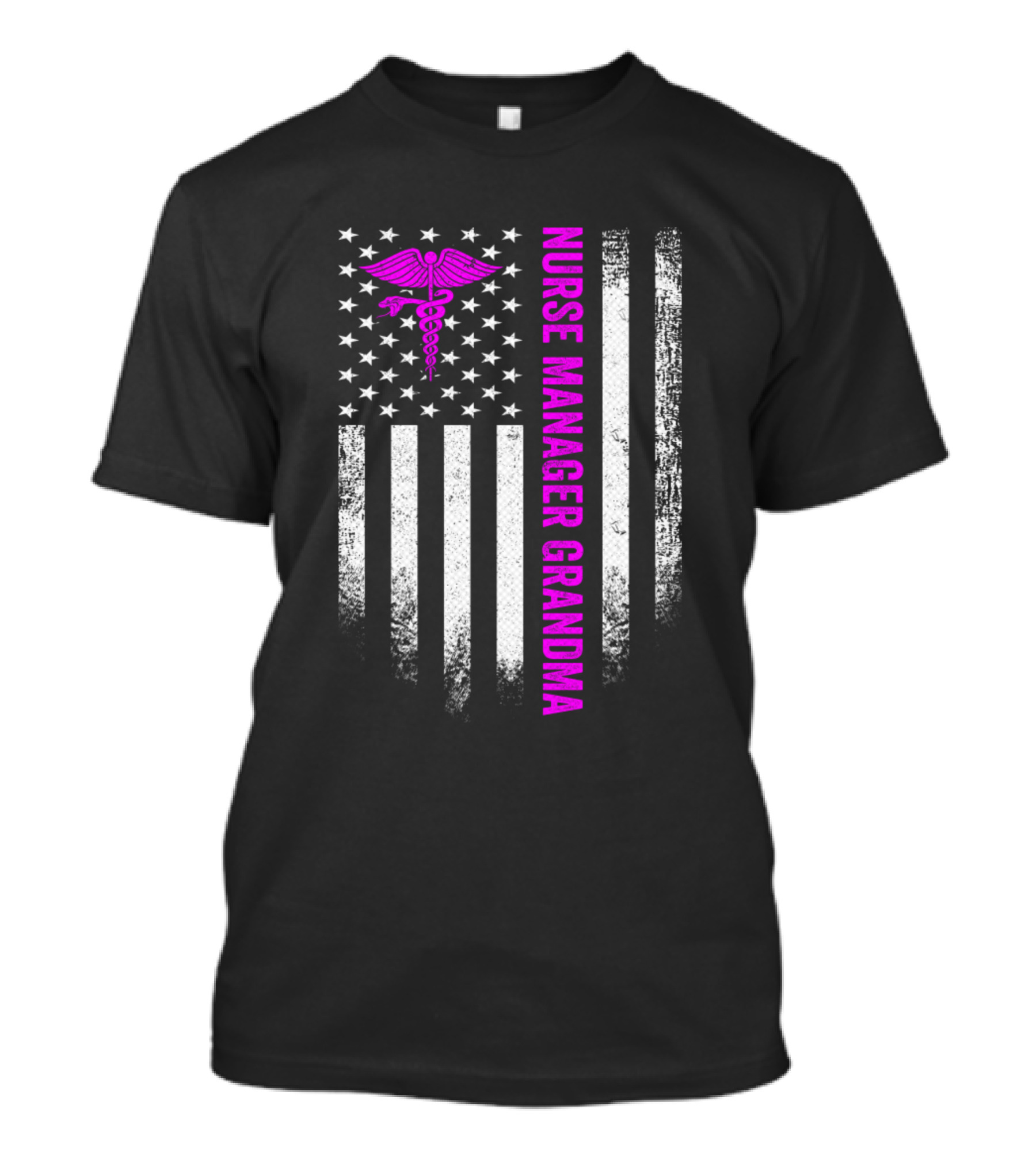 Vintage USA American Flag Nurse Manager Grandma With Medical T-Shirt