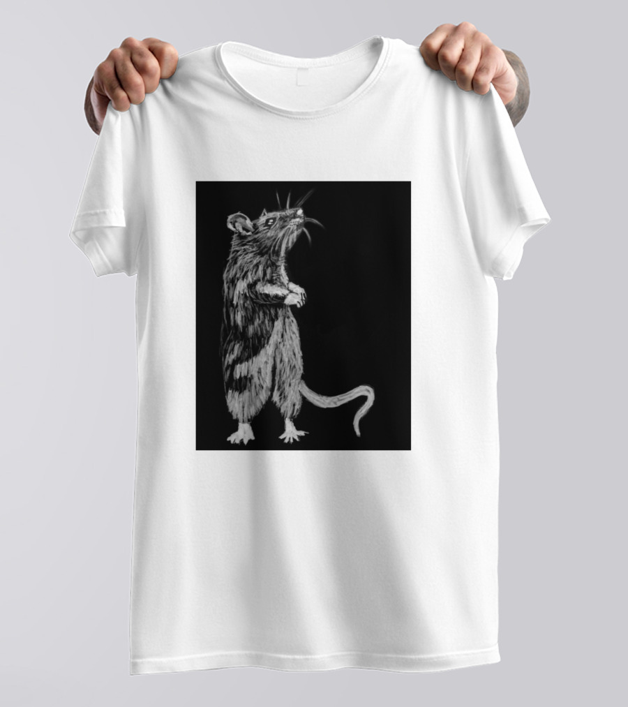 Whiskers Black And White Rodent T-Shirt