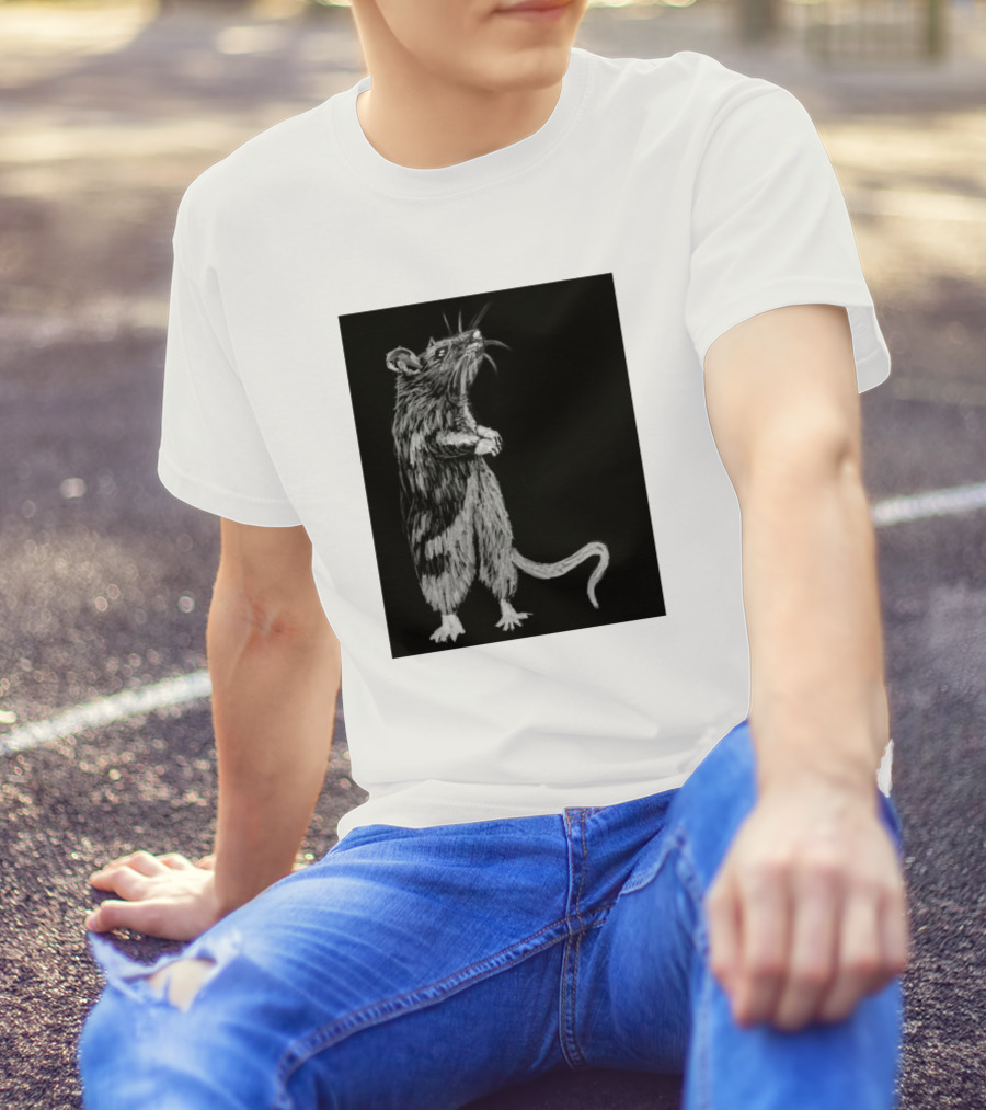Whiskers Black And White Rodent T-Shirt