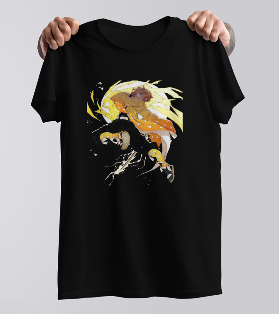 Zenitsu Agatsuma Thunder Breathing Anime Action Pose T-Shirt