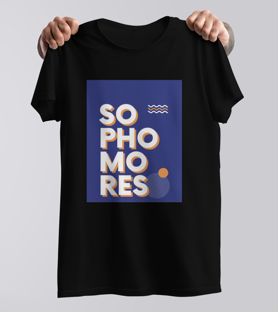 SOPHOMORES Retro Style Geometric Elements T-Shirt