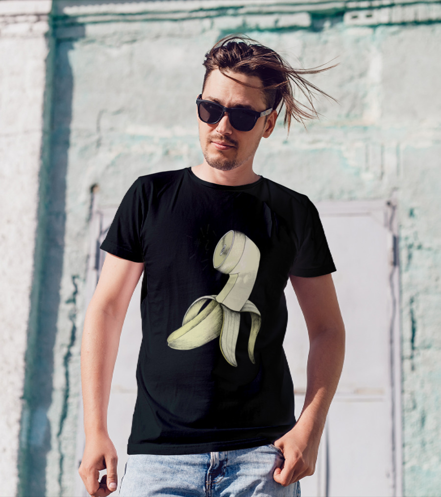 Tele Banana Vintage Telephone Receiver Banana Peel T-Shirt
