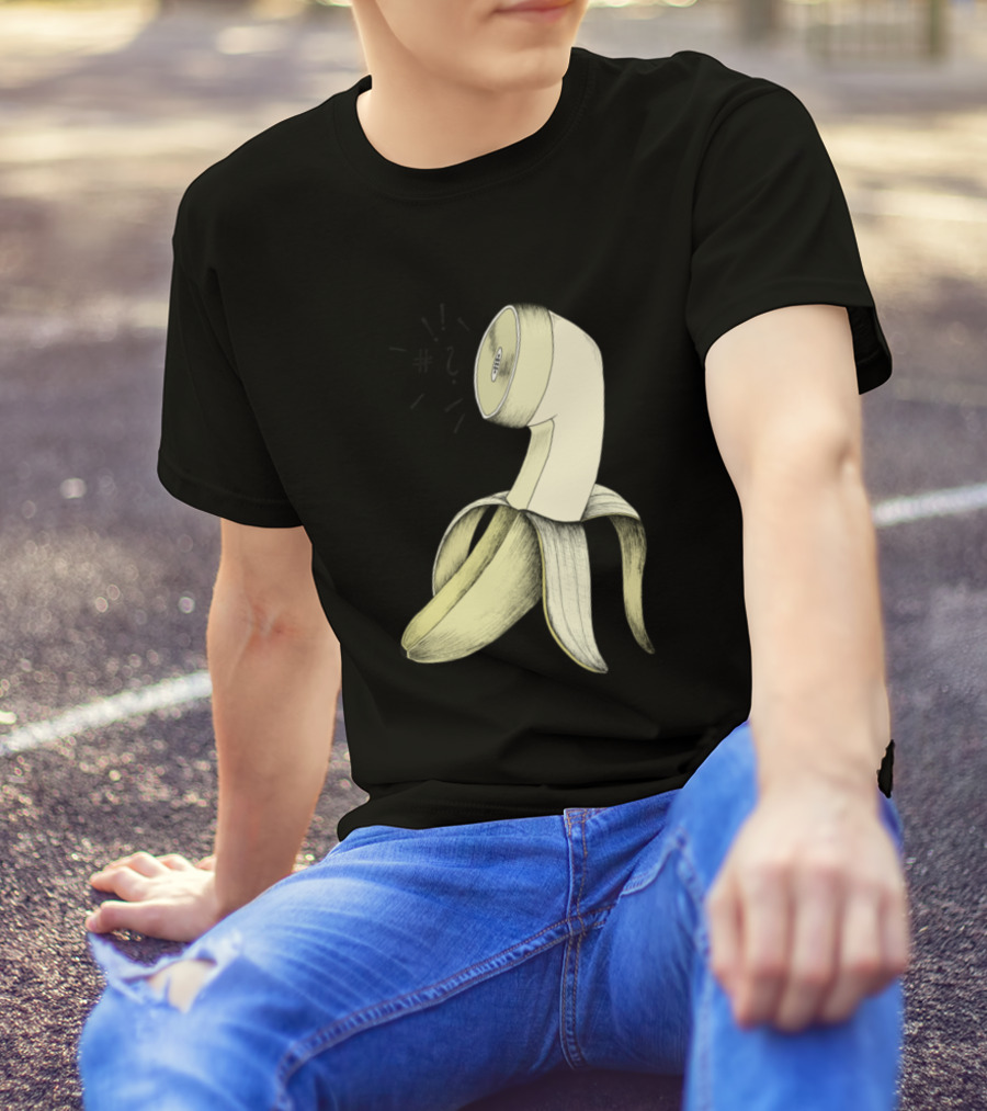 Tele Banana Vintage Telephone Receiver Banana Peel T-Shirt