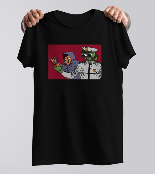 The Hornter Cannot Horntpost Pepe Officer Holding Heart Hoodie Character T-Shirt