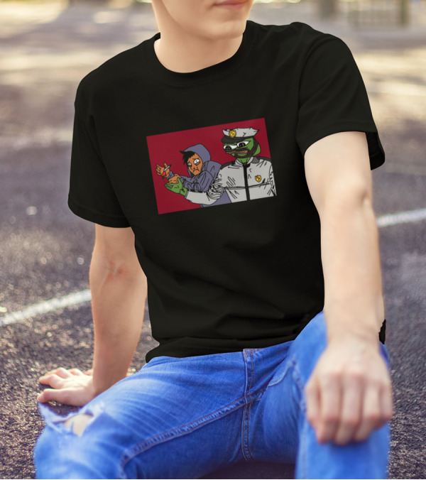 The Hornter Cannot Horntpost Pepe Officer Holding Heart Hoodie Character T-Shirt