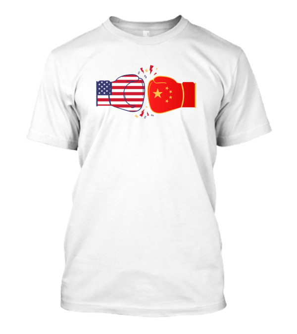 USA China Trade War Boxing Gloves Collision T-Shirt