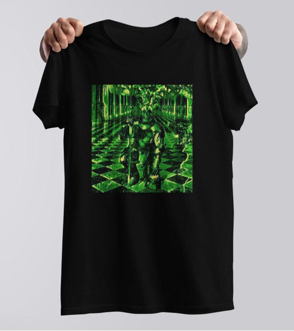 Undead Warrior Green Chessboard Hallway Knight T-Shirt